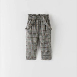 SUSPENDER PLAID PANTS